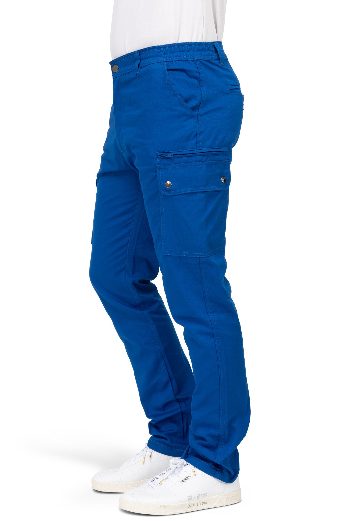 Herren Arbeitshose mit funktionalen Taschen und Metallreißverschluss in Blau