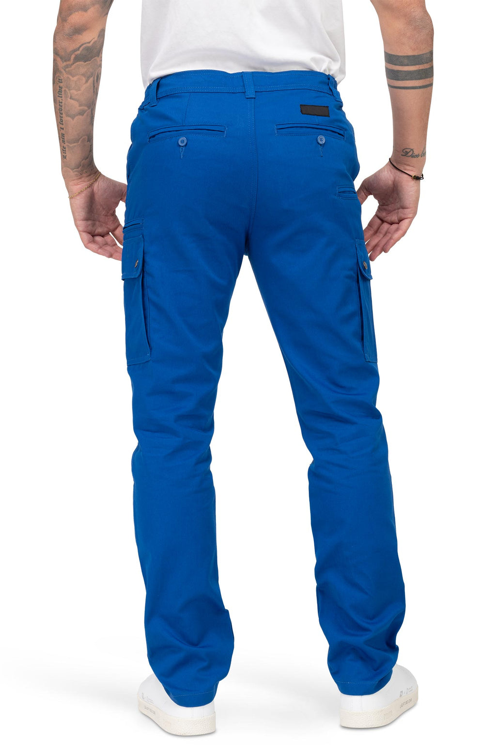 Herren Arbeitshose mit Gesäßtaschen und Metallknöpfen in Blau