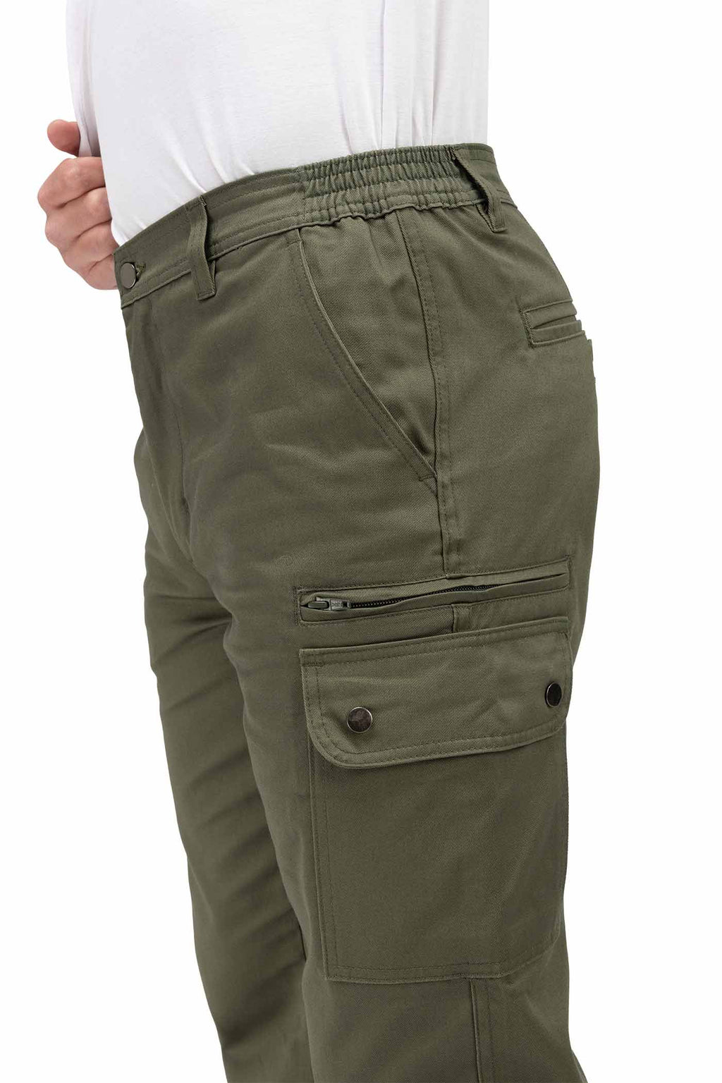 Herren Bundhose für Handwerker und Arbeiter mit praktischen Taschen in Olivgrün