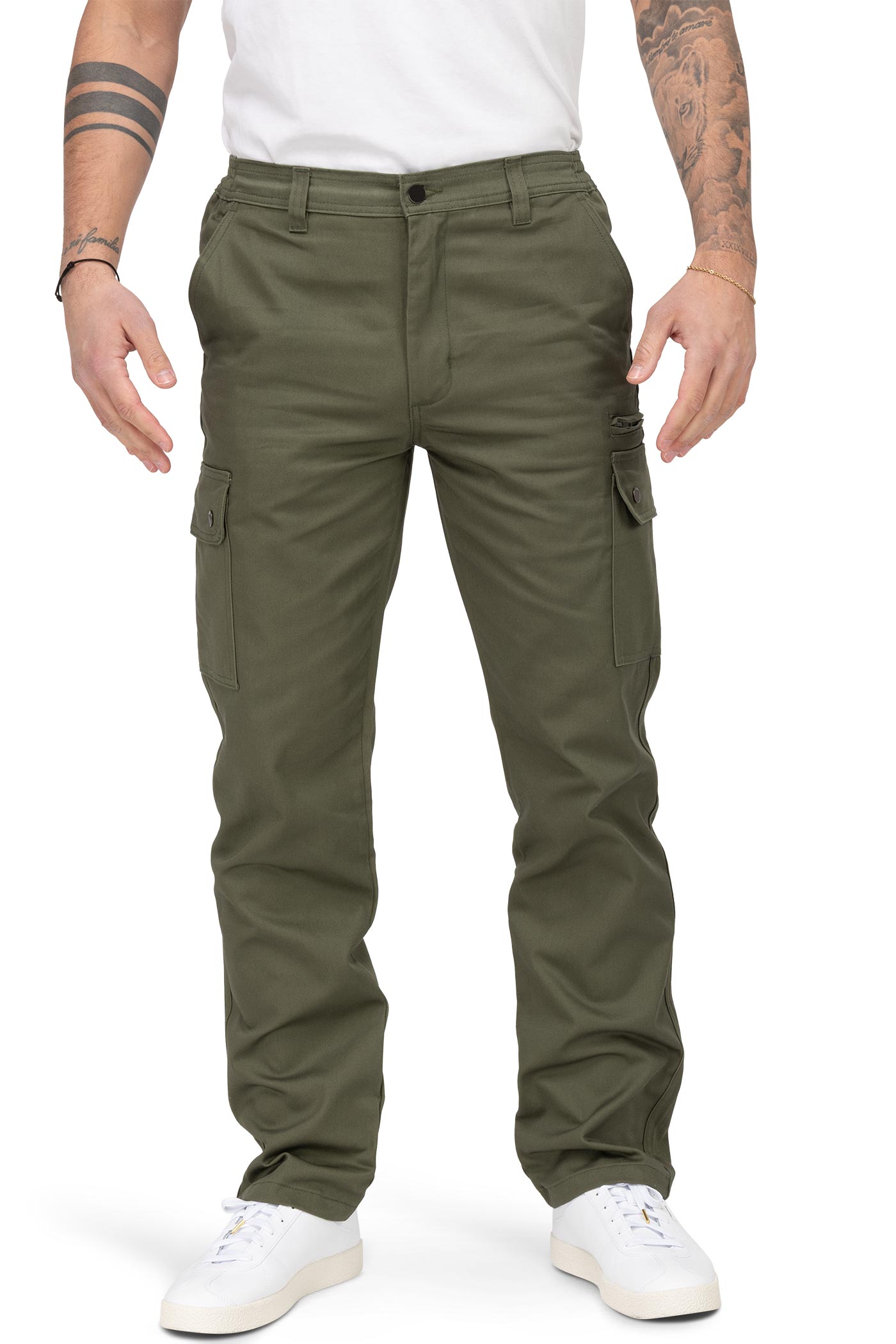Herren Arbeitshose aus reiner Baumwolle ganzjährig Olivgrün