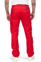 Herren Arbeitshose mit Gesäßtaschen und Metallknöpfen in Rot