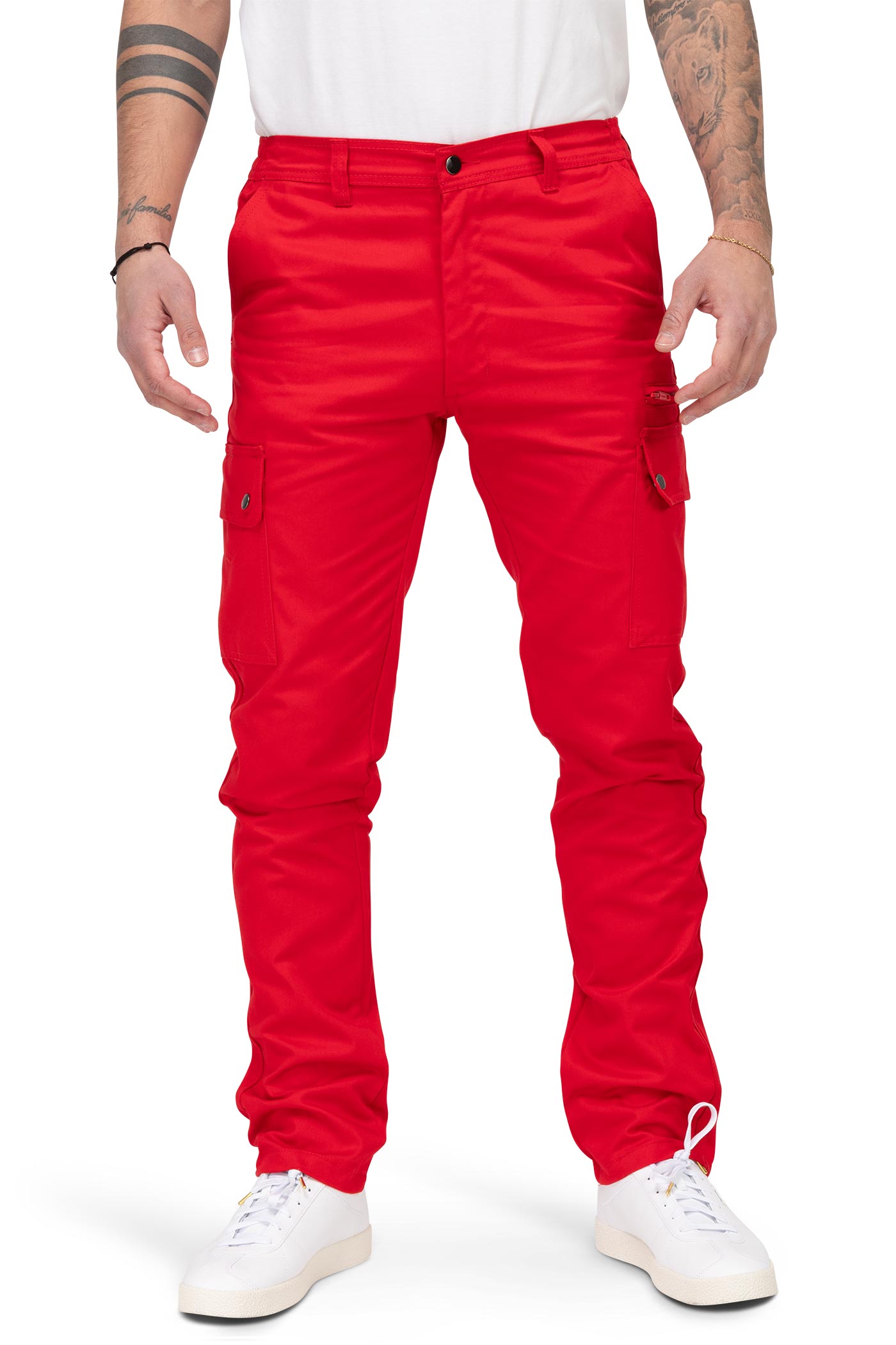 Herren Arbeitshose aus reiner Baumwolle ganzjährig Rot