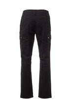 Herren Arbeitshose mit seitlich dehnbarem Bund und Gürtelschlaufen in Schwarz