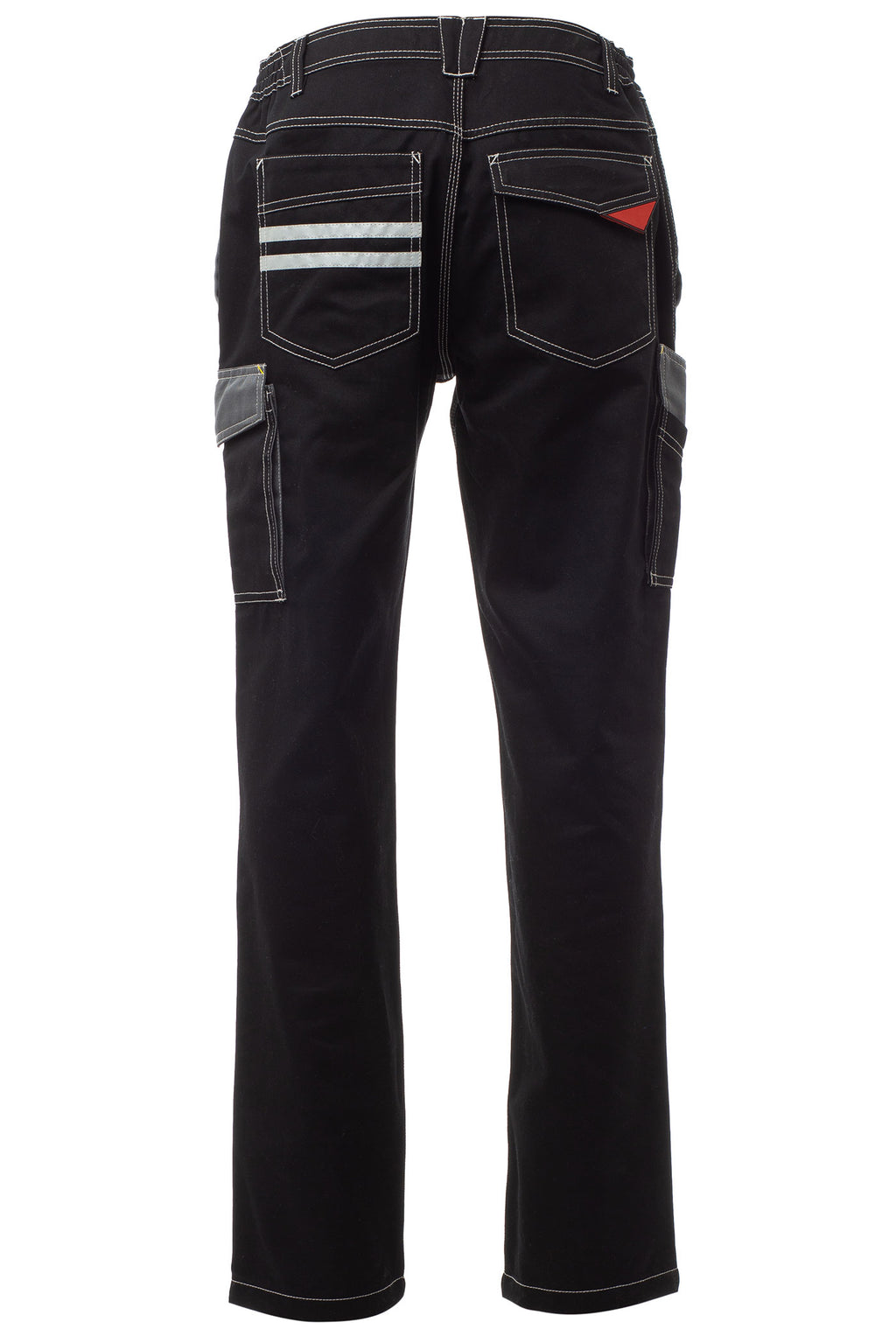 Herren Arbeitshose mit kleinen Reflexstreifen für Industrie und Freizeit in Schwarz