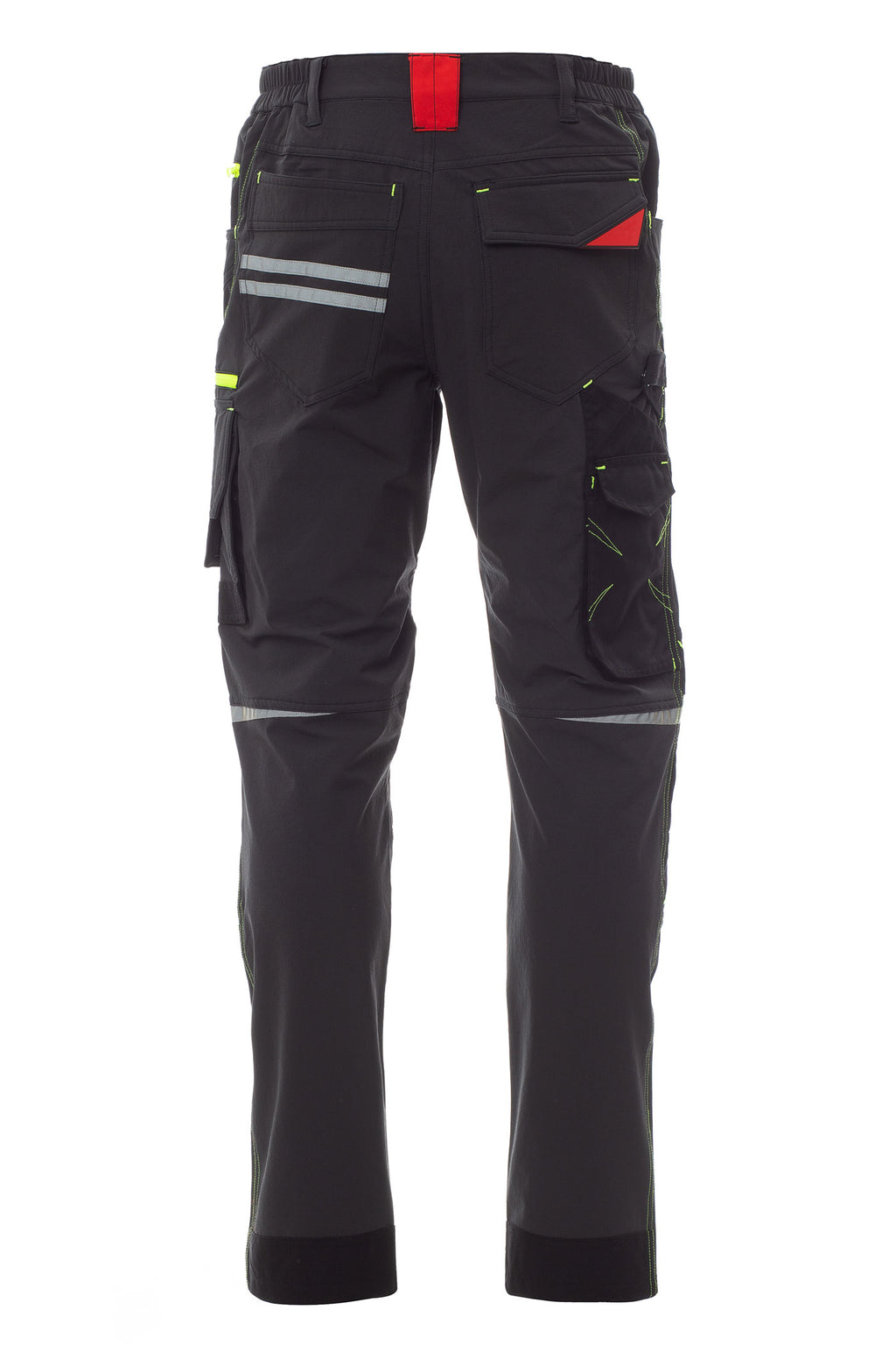 Herren Arbeitshose mit kleinen Reflexstreifen und Kniepolstertaschen in Anthrazit