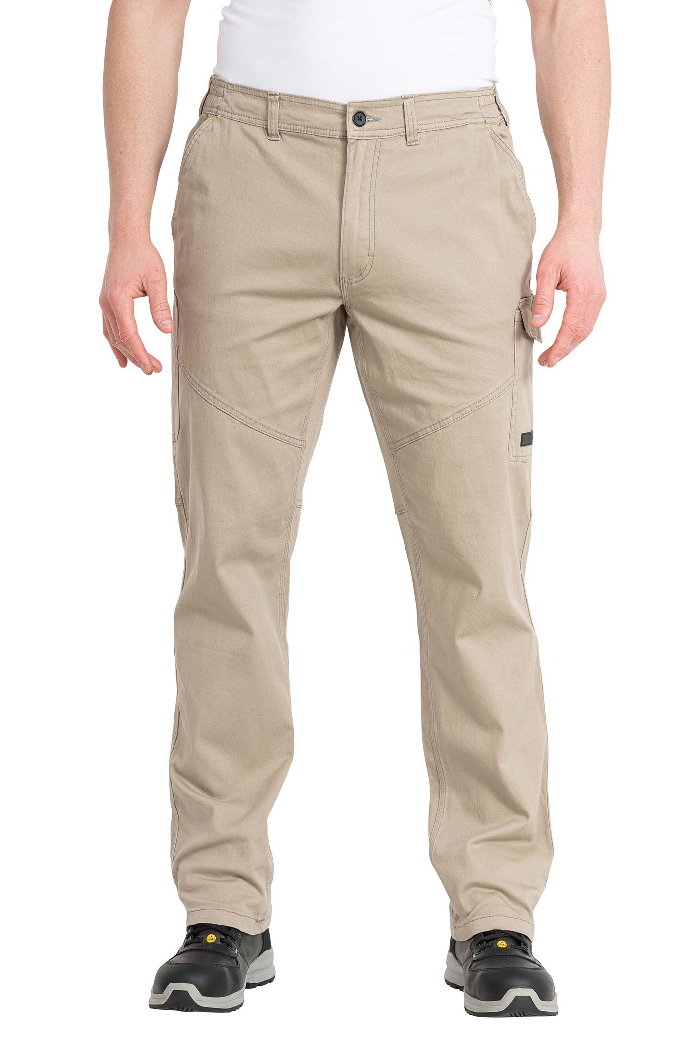 Herren Arbeitshose aus Baumwoll-Stretch-Gewebe in Beige