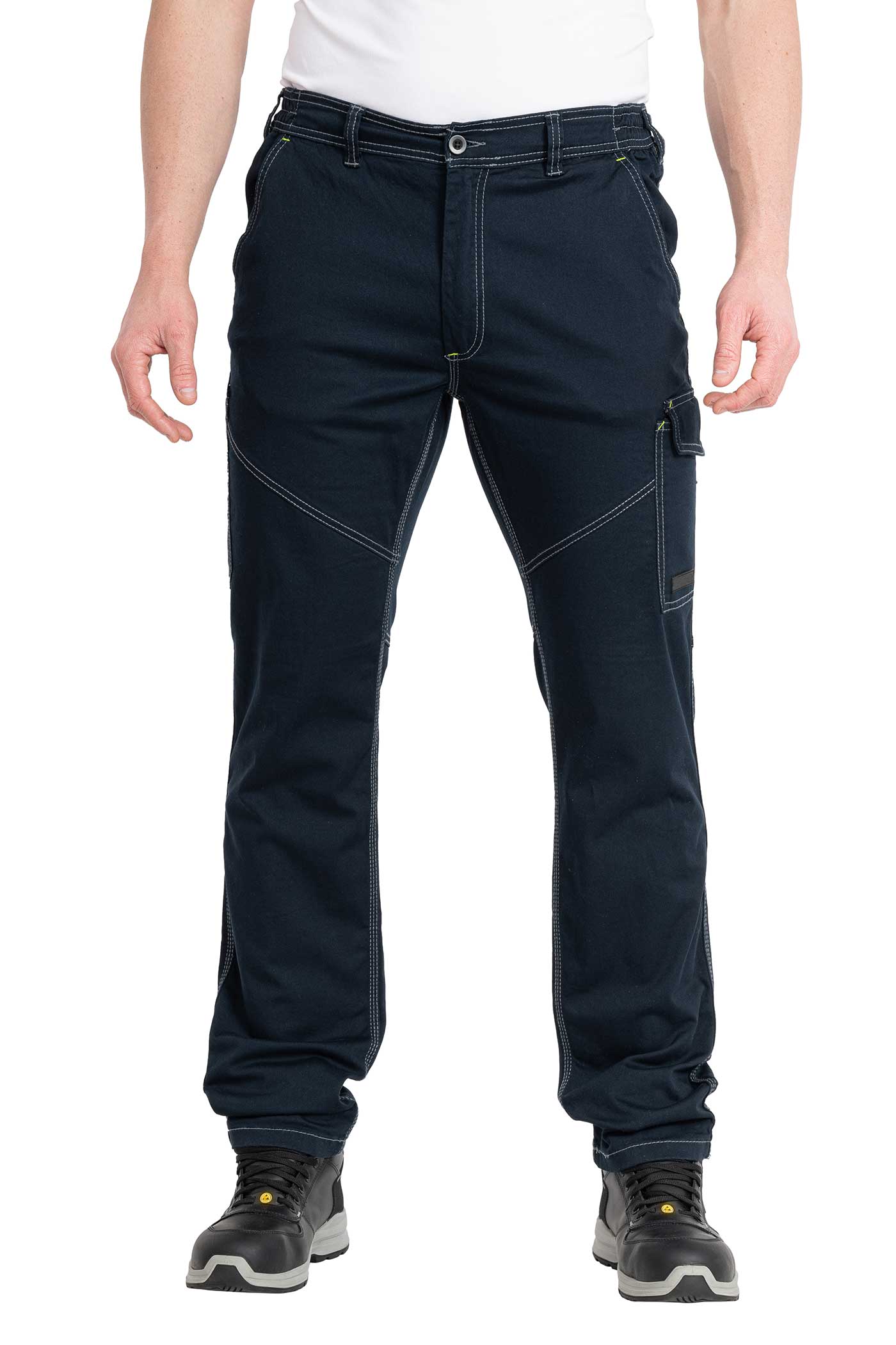 Herren Arbeitshose aus Baumwoll-Stretch-Gewebe in Dunkelblau