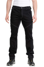 Herren Arbeitshose aus Baumwoll-Stretch-Gewebe in Schwarz