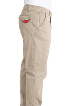 Herren lange Arbeitshose mit Stretch und Gesäßtaschen in Beige