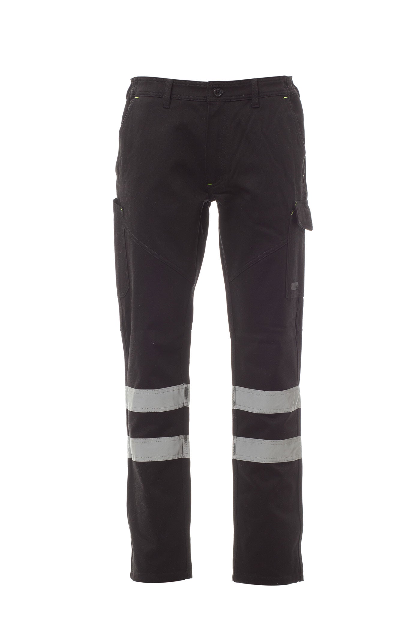 Herren Arbeitshose warm mit Reflexstreifen in Schwarz