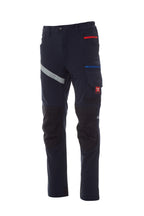 Herren Arbeitshose mit Kniepolsterfächern und Reflexstreifen in Dunkelblau