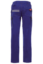 Herren Arbeitshose mit kleinen Reflexstreifen für Industrie und Freizeit in Blau