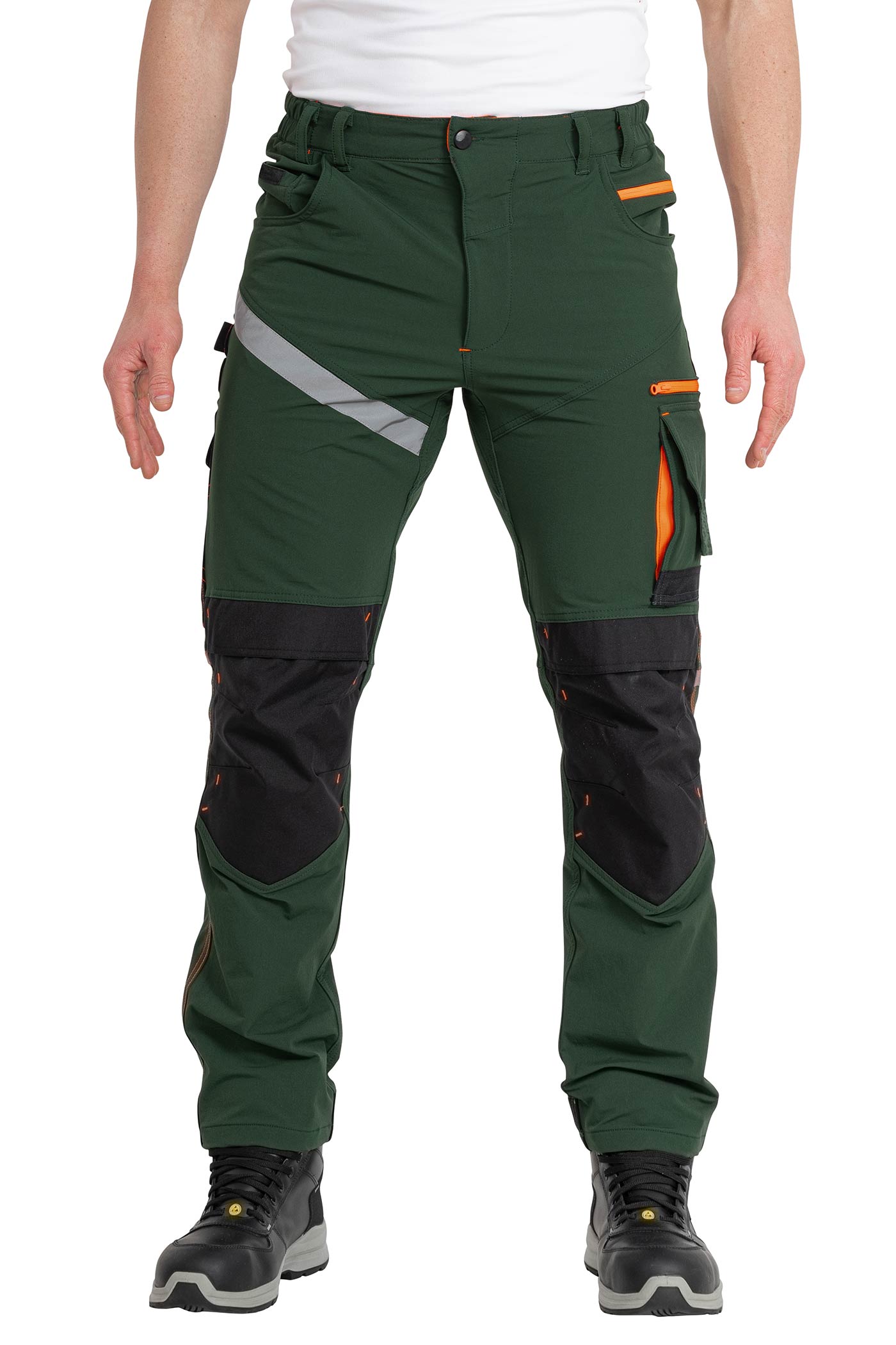 Herren Arbeitshose mit 4-Wege-Stretch in Grün