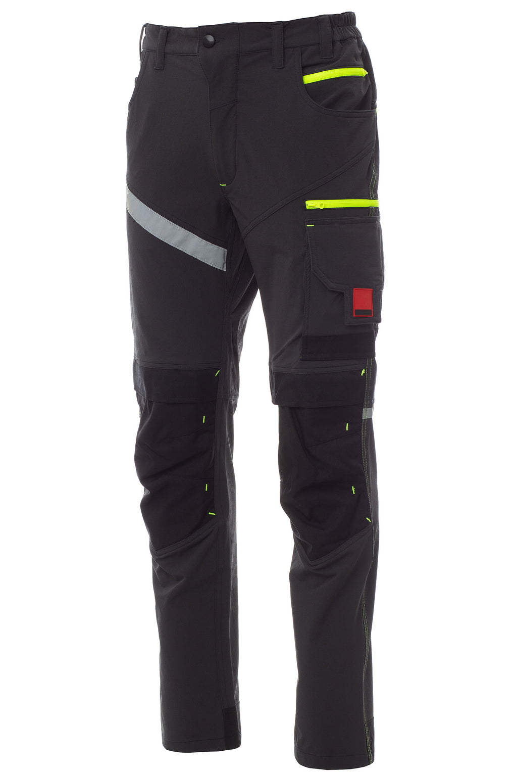 Herren Arbeitshose mit Kniepolsterfächern und Reflexstreifen in Anthrazit