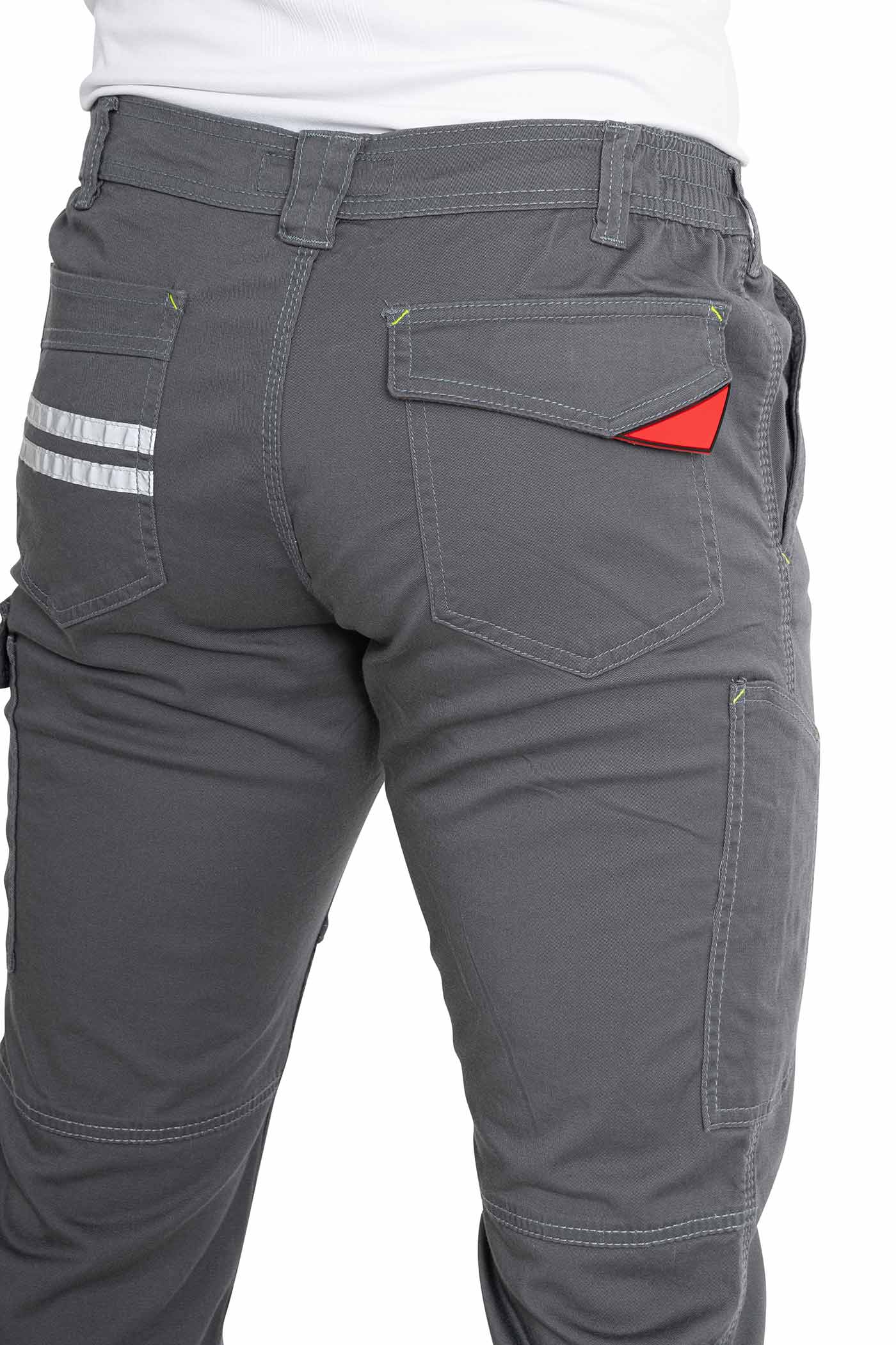 Herren robuste Arbeitshose mit kleinen Reflexstreifen hinten in Anthrazit