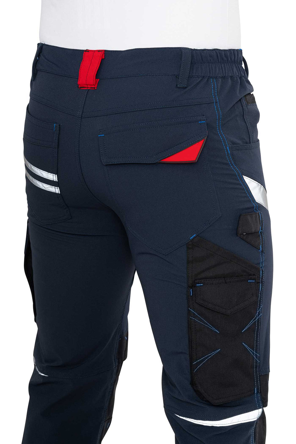 Herren Arbeitshose mit kleine Reflektorstreifen in Grün