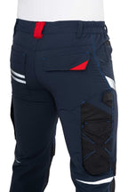 Herren Arbeitshose mit kleine Reflektorstreifen in Grün