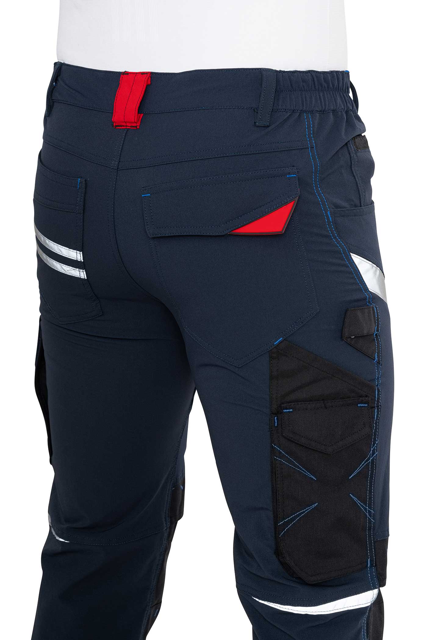 Herren Arbeitshose mit kleine Reflektorstreifen in Grün