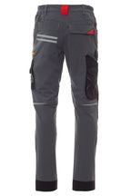 Herren Arbeitshose mit kleinen Reflexstreifen und Kniepolstertaschen in Grau