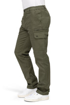 Herren Arbeitshose mit funktionalen Taschen und Metallreißverschluss in Olivgrün