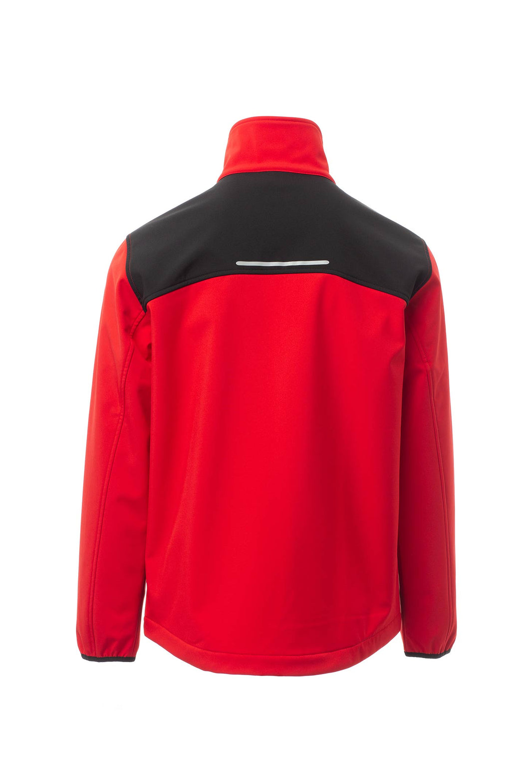 Herren Arbeitsjacke aus Softshell mit Relexdetail in Rot