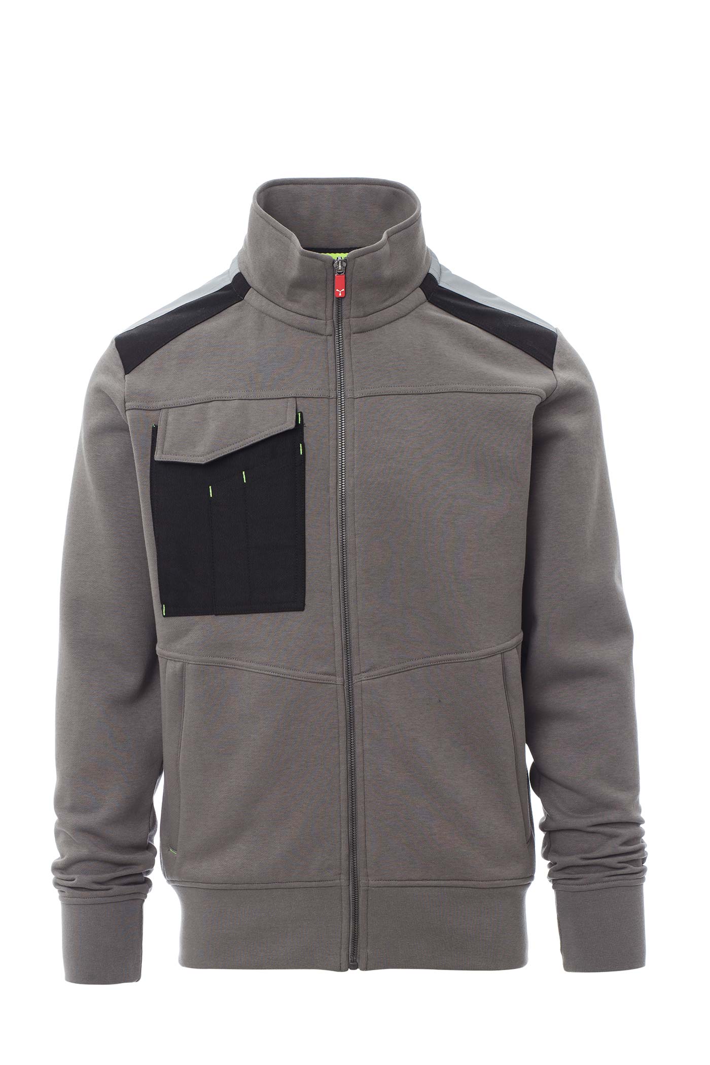 Herren Arbeitsjacke mit Stehkragen und funktionalen Taschen in Anthrazit