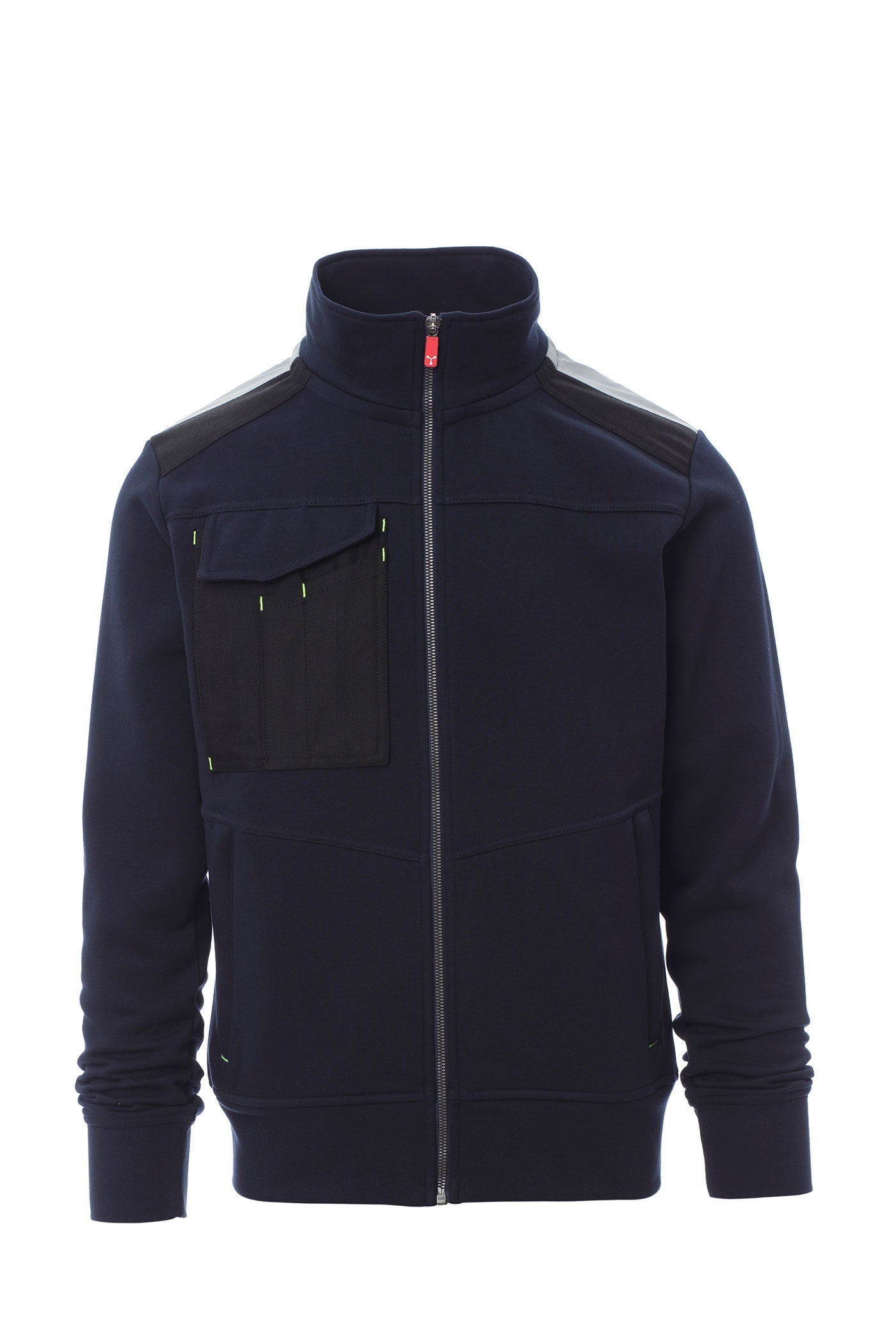 Herren Arbeitsjacke mit Stehkragen und funktionalen Taschen in Dunkelblau