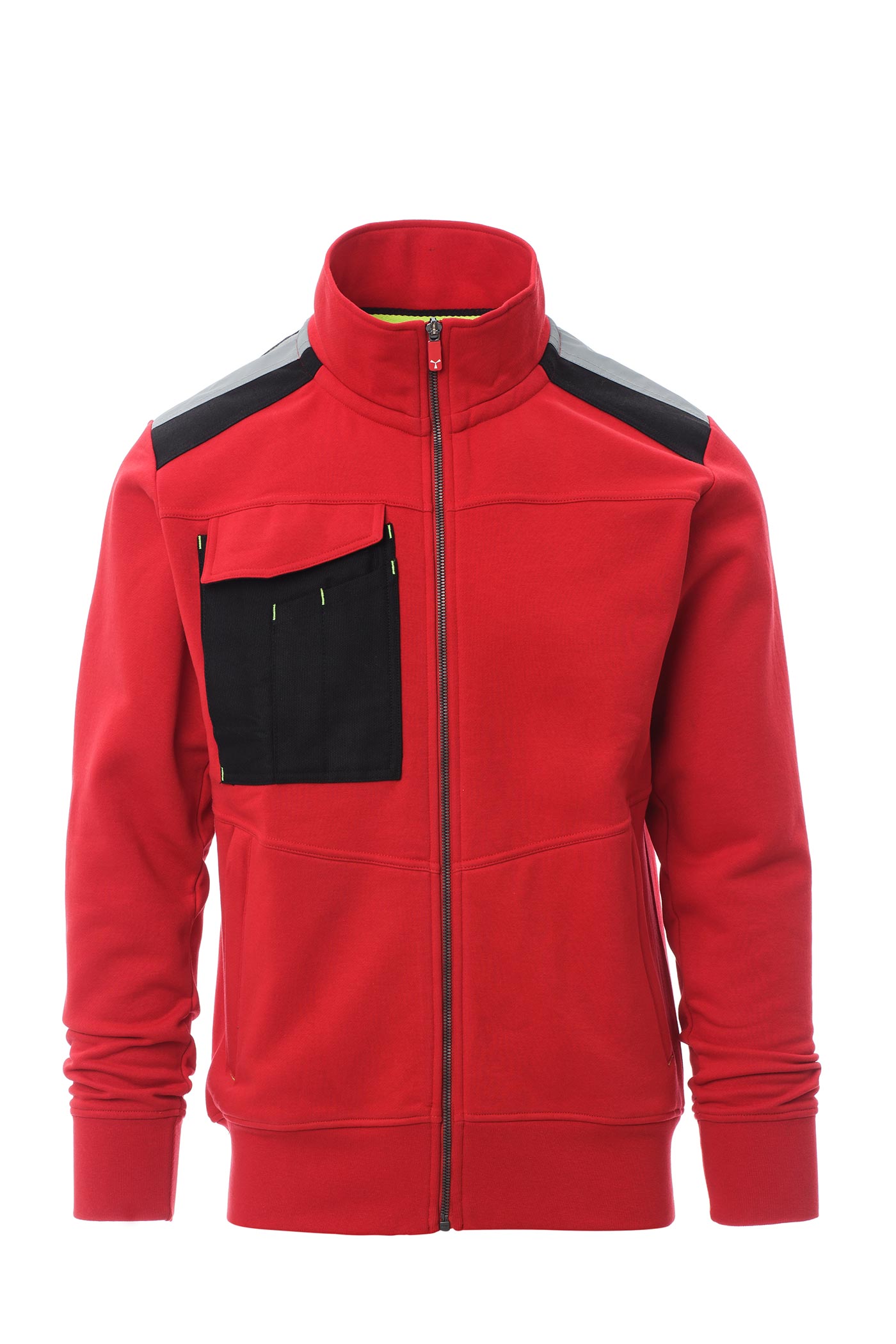 Herren Arbeitsjacke mit Stehkragen und funktionalen Taschen in Rot