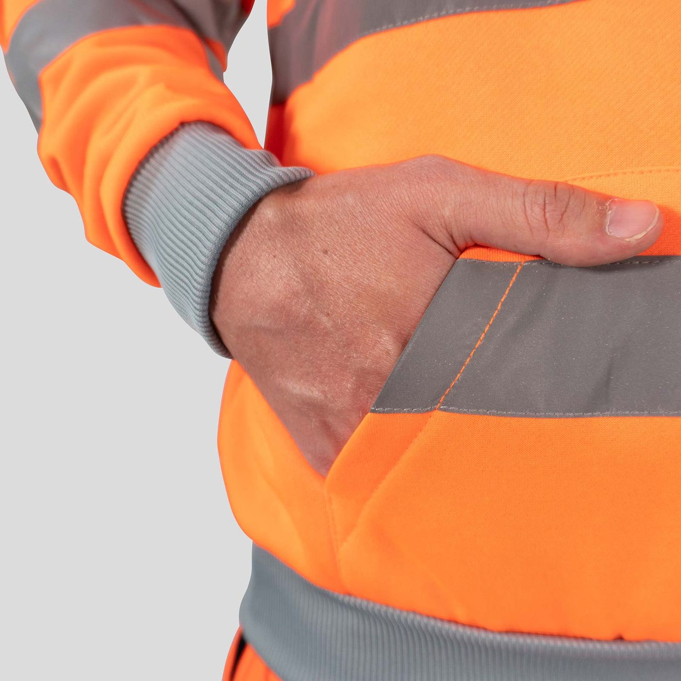 Warnschutz Hoodie mit Reflexstreifen