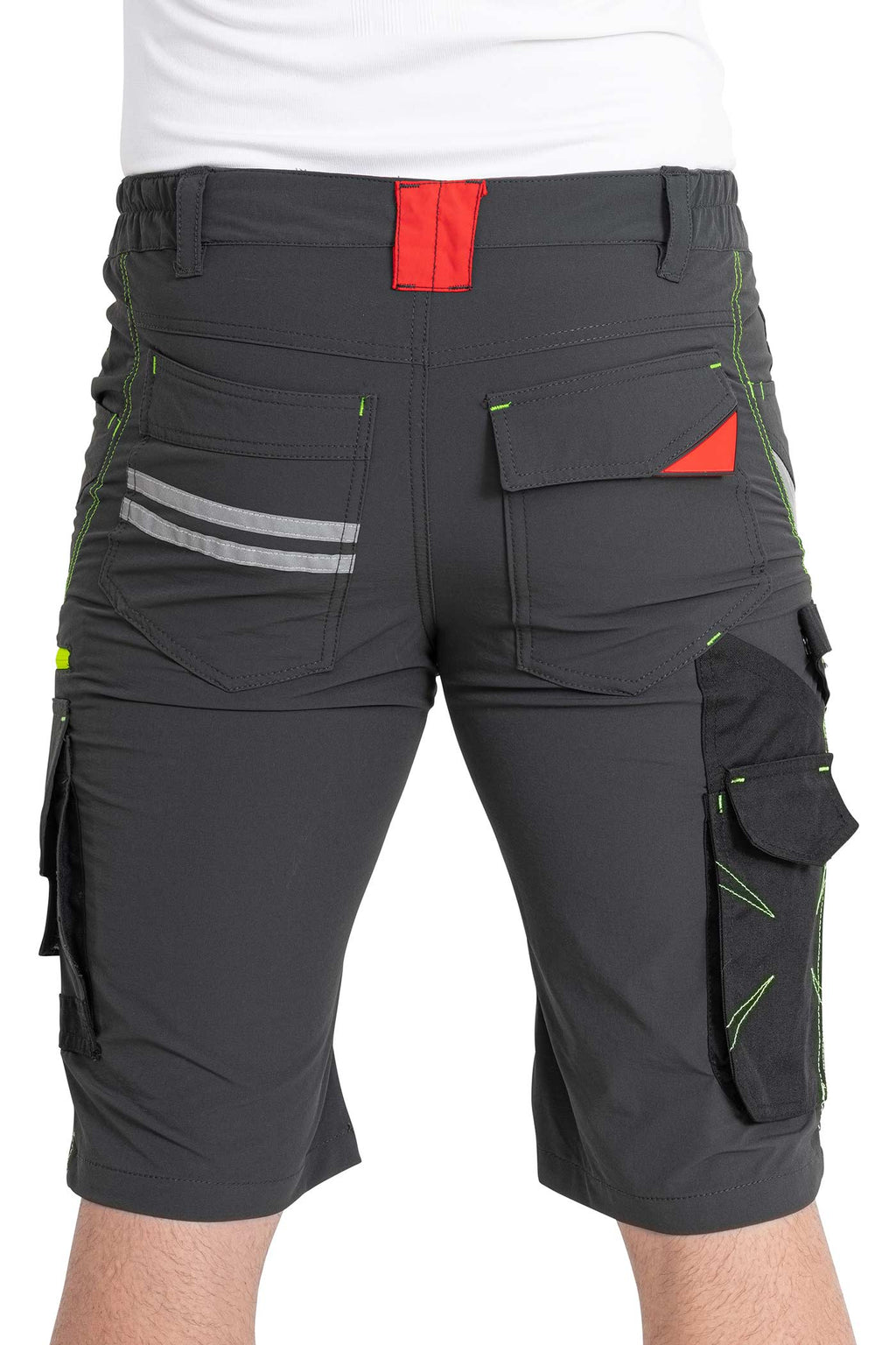 Herren Arbeitsshorts mit Reflexstreifen und Gesäßtaschen in Anthrazit