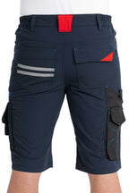 Herren Arbeitsshorts mit Reflexstreifen und Gesäßtaschen in Dunkelblau