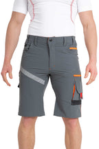 Herren Arbeitsshorts mit Kontrastnähten und vielen funktionalen Taschen in Grau