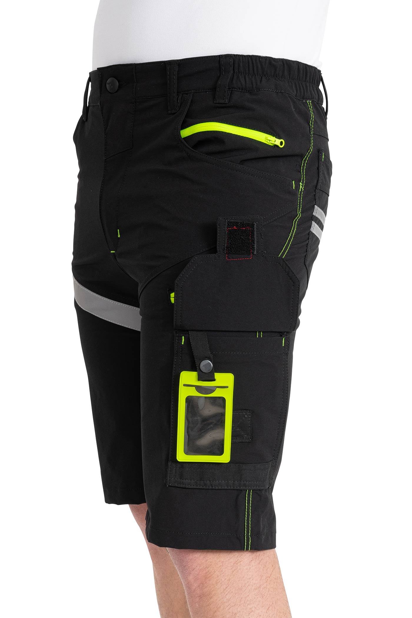 Herren hochwertige Shorts für die Arbeit mit Stretch in Schwarz