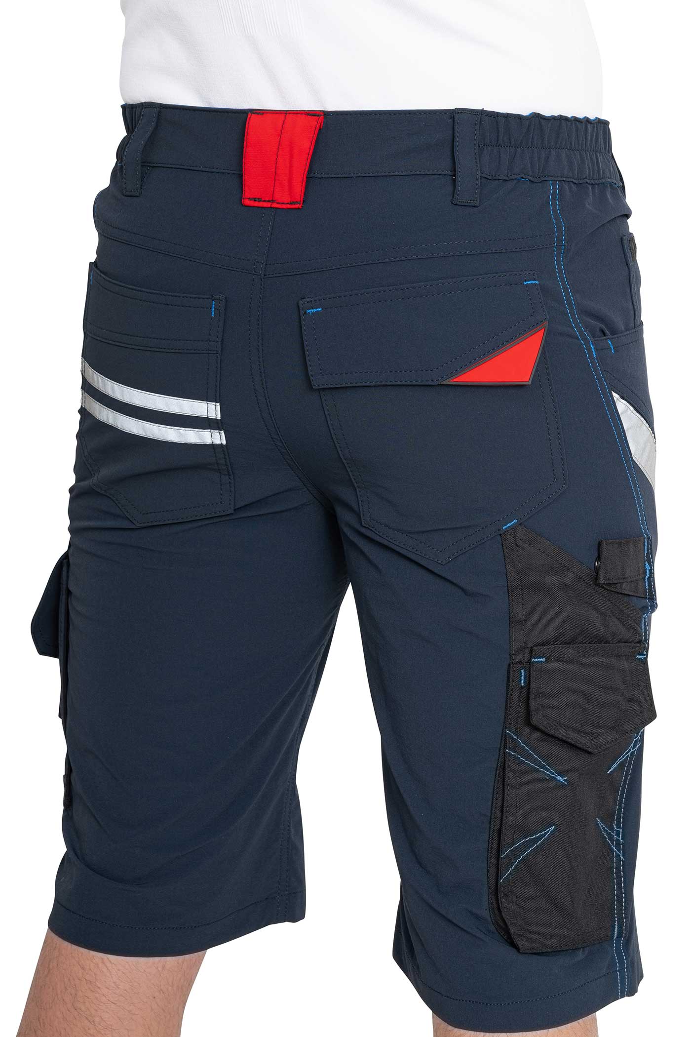 Herren Arbeitsshorts mit elastischem Bund und Gürtelschlaufen in Dunkelblau