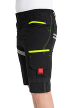 Herren kurze Arbeitshose aus hochwertigem Stretch-Material in Schwarz