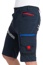 Herren kurze Arbeitshose aus hochwertigem Stretch-Material in Dunkelblau