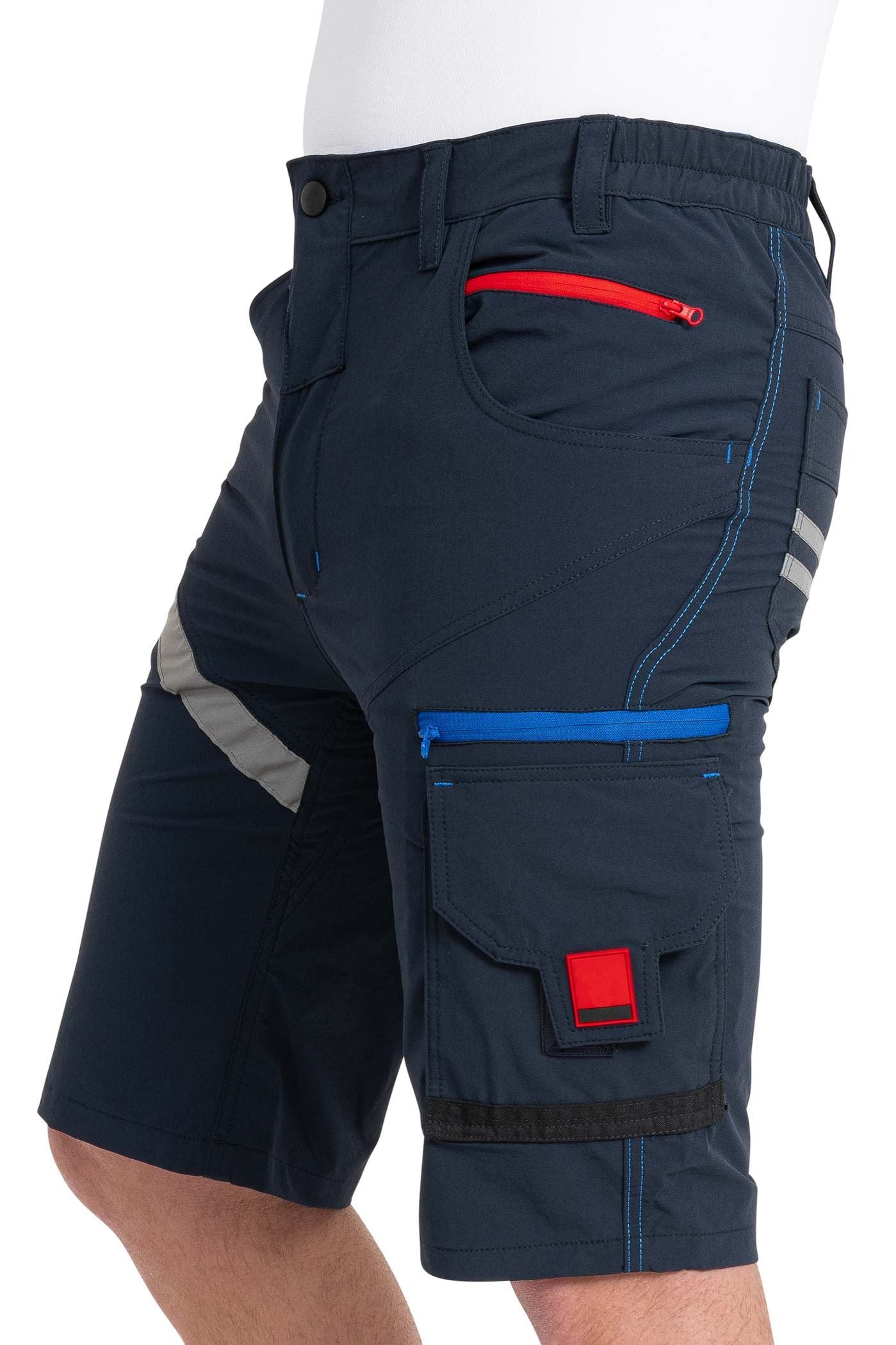 Herren kurze Arbeitshose aus hochwertigem Stretch-Material in Dunkelblau