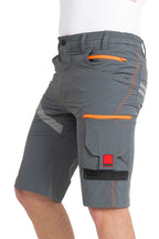 Herren kurze Arbeitshose aus hochwertigem Stretch-Material in Grau