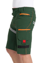 Herren kurze Arbeitshose aus hochwertigem Stretch-Material in Grün