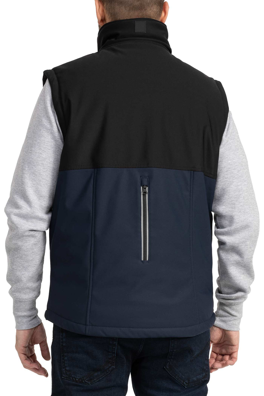 Herren Softshellweste gefüttert mit vielen Taschen in Dunkelblau