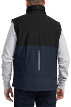 Herren Softshellweste gefüttert mit vielen Taschen in Dunkelblau