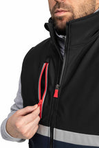 Herren Arbeitsweste mit Brusttasche und Reflexstreifen in Dunkelblau