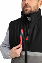 Herren Arbeitsweste mit Brusttasche und Reflexstreifen in Grau