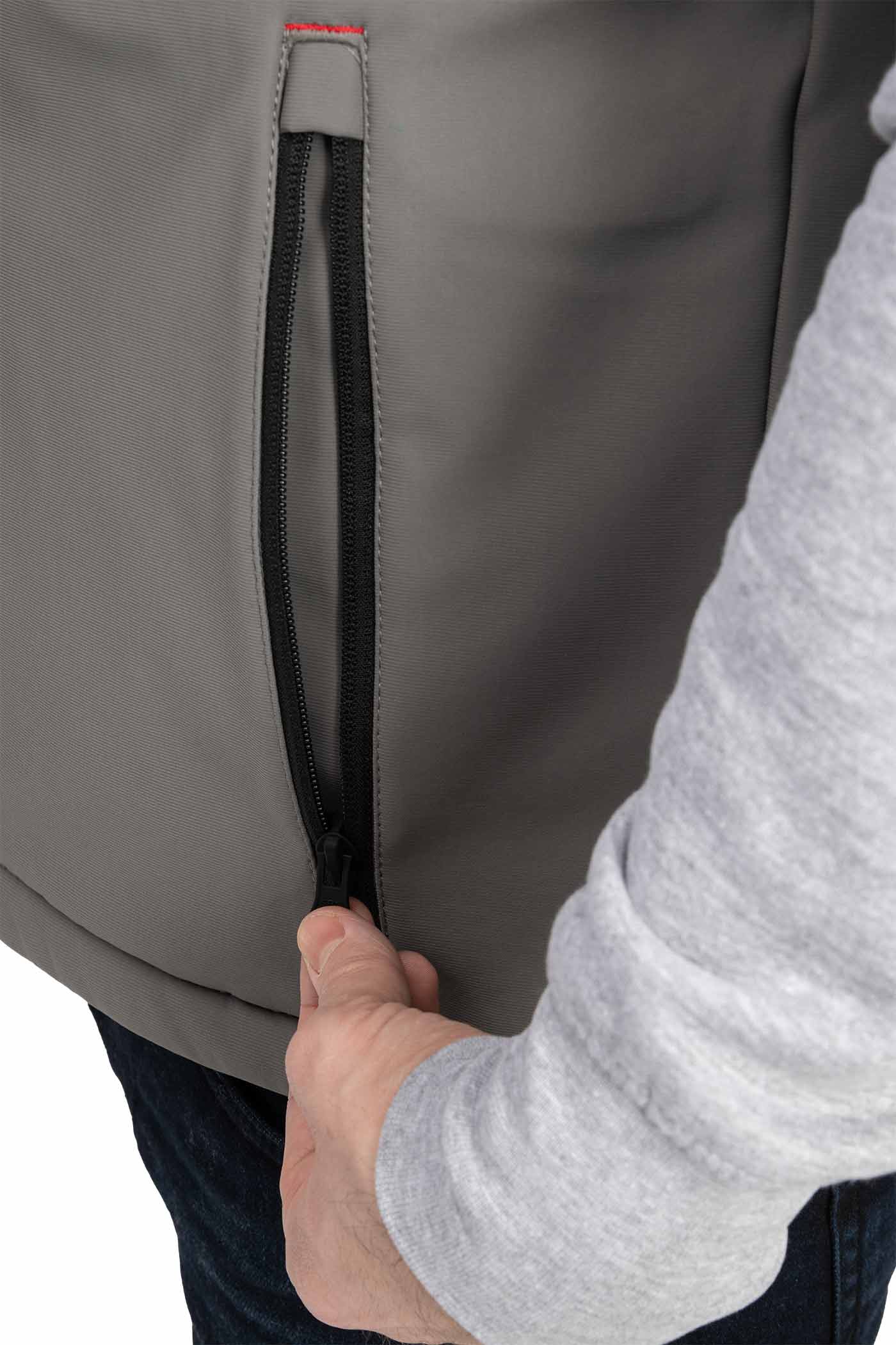 Herren Weste mit Reißverschlusstaschen wattiert für den Herbst und Winter in Grau