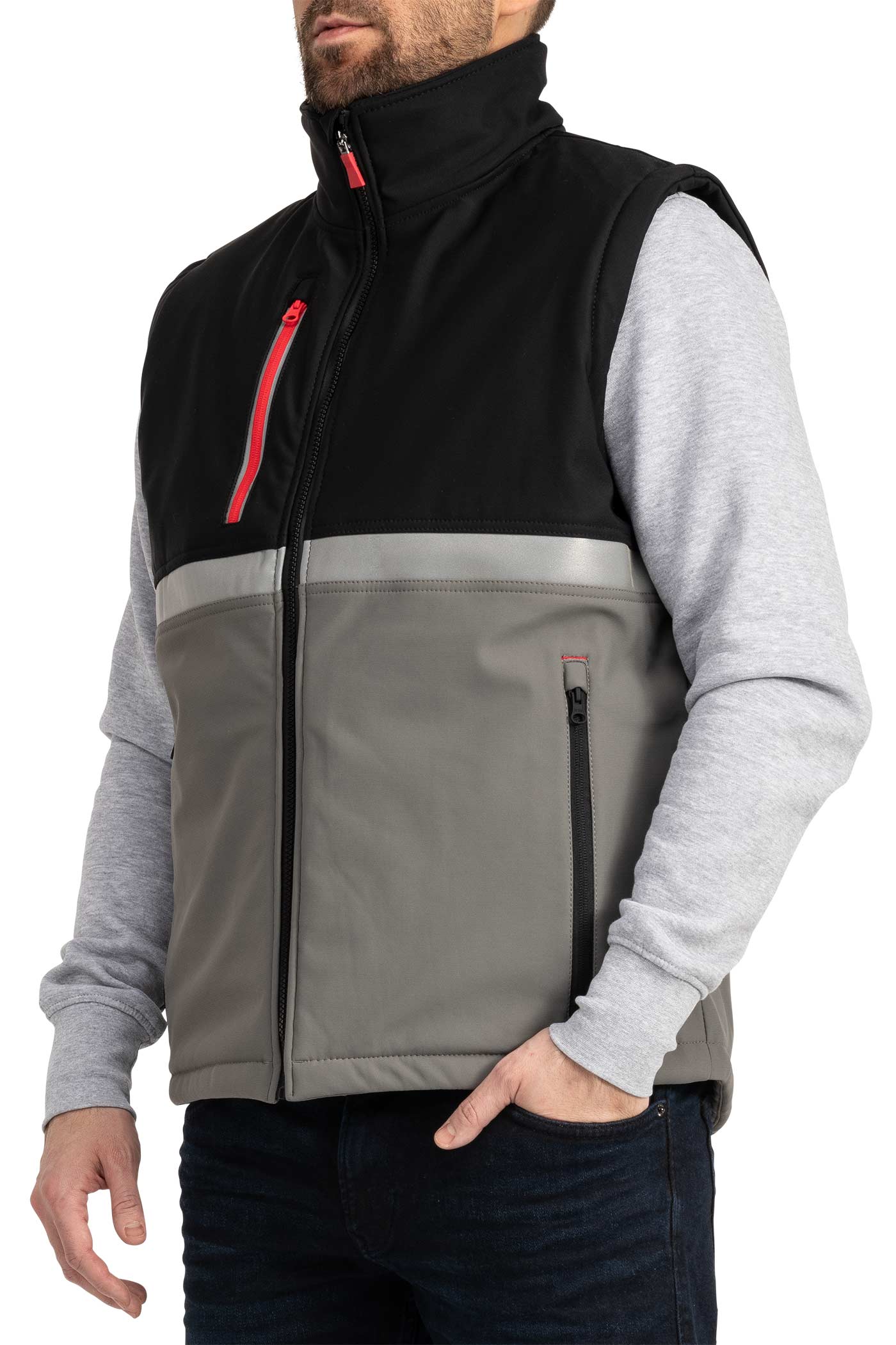 Herren Weste mit funktionalen Taschen in Grau