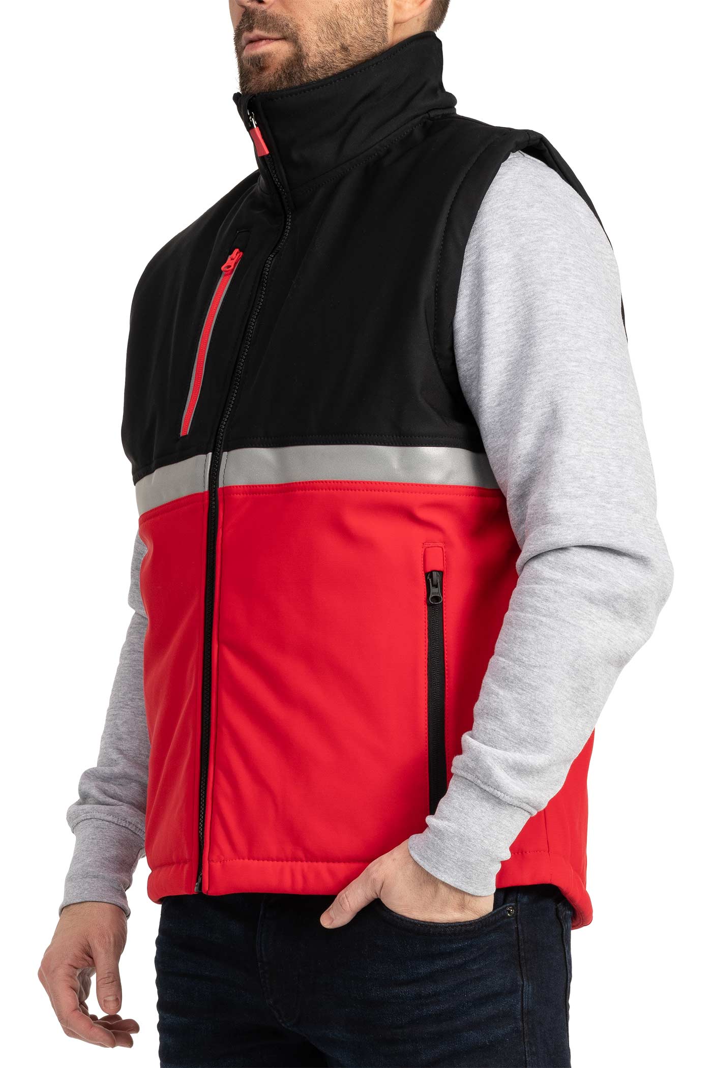 Herren Weste mit funktionalen Taschen in Rot