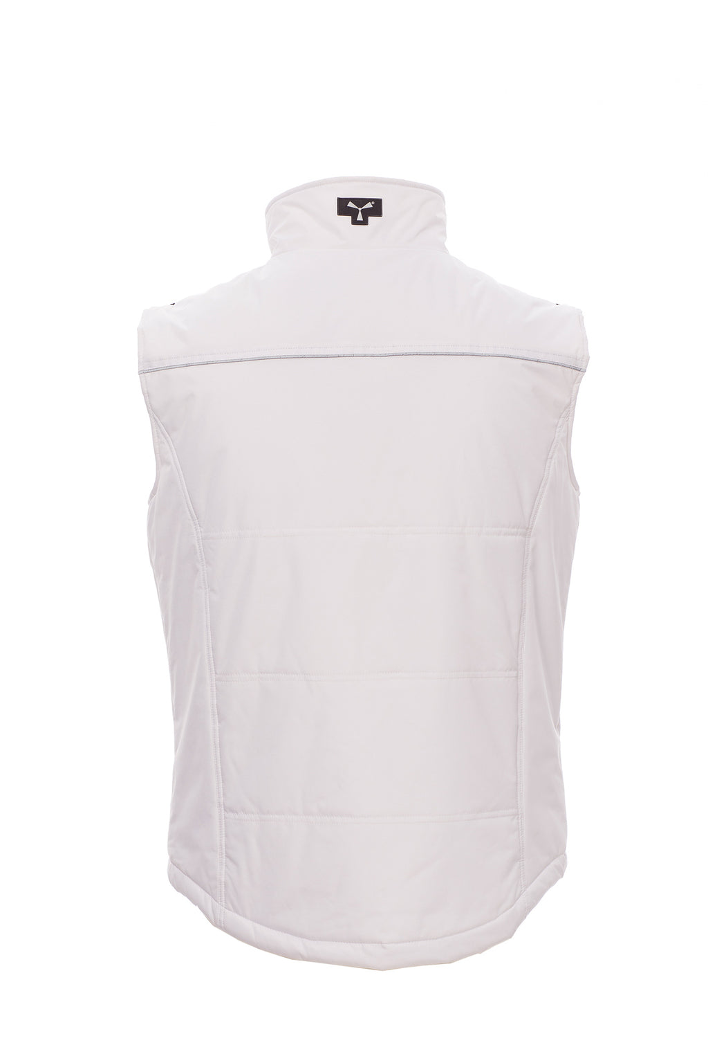 Herren Weste für die Arbeit mit Stehkragen und Reflexstreifen in Weiß