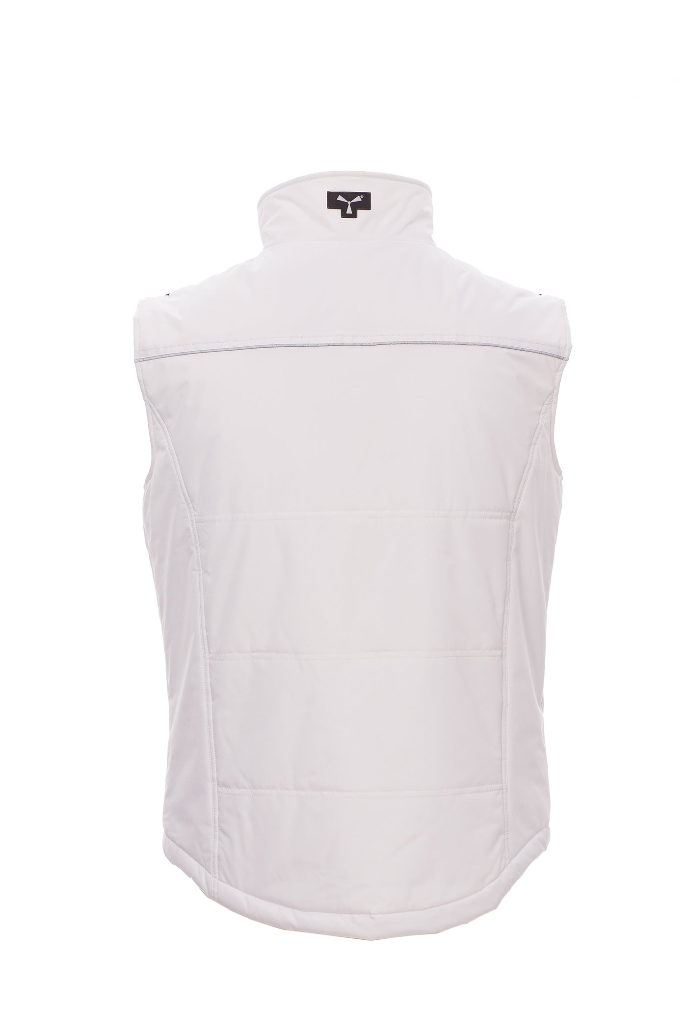 Herren Weste für die Arbeit mit Stehkragen und Reflexstreifen in Weiß