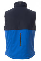 Herren Softshellweste gefüttert mit vielen Taschen in Blau