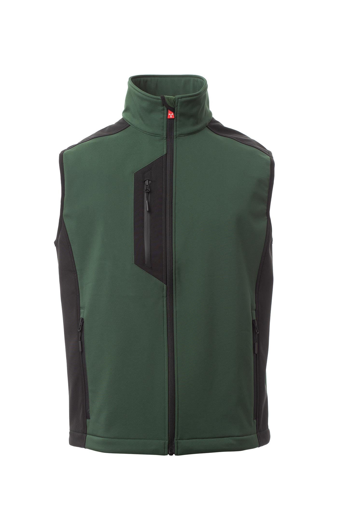 Herren Softshellweste robust mit praktischen Taschen in Grün